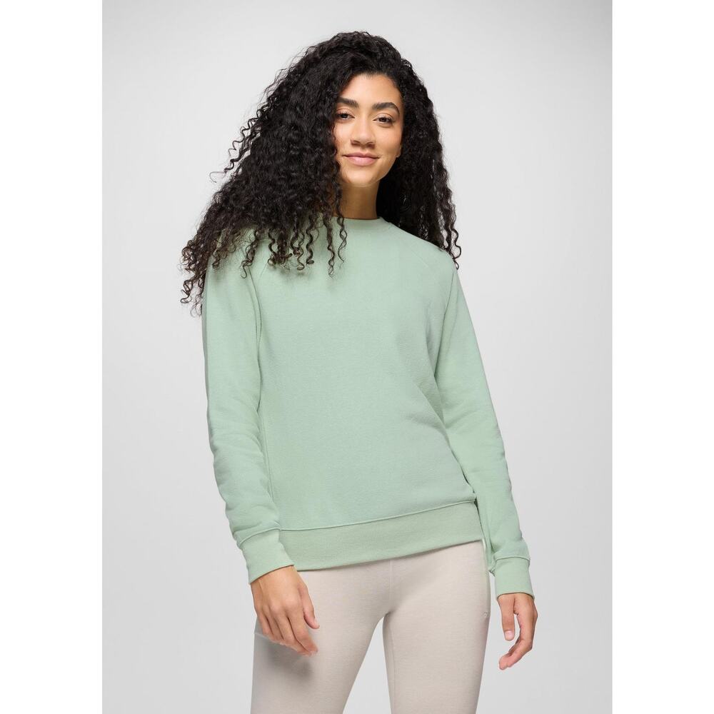 PRANA Women’s Cozy Up Sweatshirt Green XS Outdoors Activewear UPF 50+